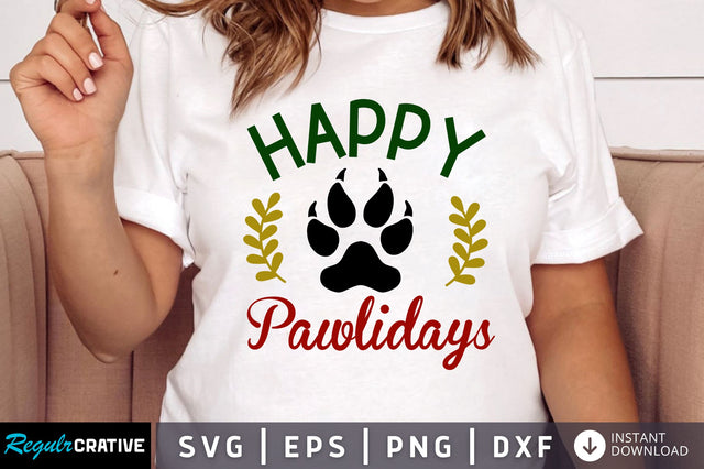 happy pawlidays SVG Design SVG Regulrcrative 
