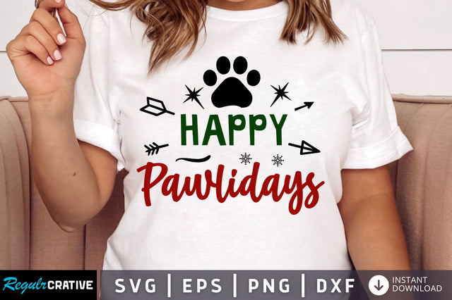 happy pawlidays SVG Design SVG Regulrcrative 