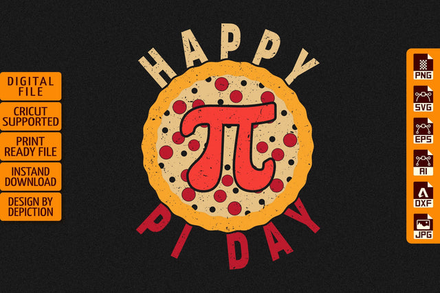 Happy Pi Day T-Shirt, Pizza Shirt, Pie Shirt Print Template Sketch DESIGN Depiction Studio 