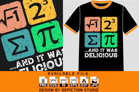 Happy Pie And It Was Delicious T-Shirt, Pie Day Vintage Shirt Print Template Sketch DESIGN Depiction Studio 