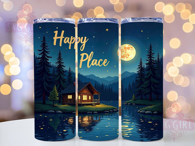 Happy Place, 20oz Tumbler, Tumbler Wrap, Sublimation Design, Home Decor, Inspirational Gift, Cozy Vibes Sublimation SvggirlplusArt 