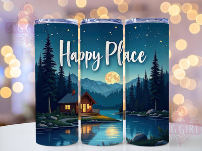 Happy Place, 20oz Tumbler, Tumbler Wrap, Sublimation Design, Home Decor, Inspirational Gift, Cozy Vibes Sublimation SvggirlplusArt 
