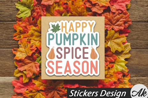 Happy pumpkin spice season Stickers Design SVG akazaddesign 