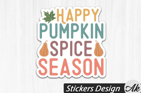 Happy pumpkin spice season Stickers Design SVG akazaddesign 
