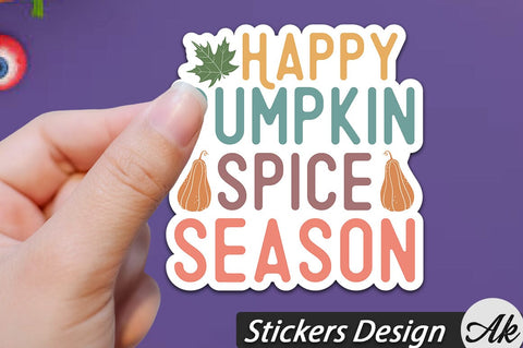 Happy pumpkin spice season Stickers Design SVG akazaddesign 