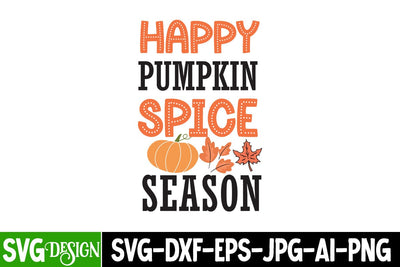 Happy Pumpkin Spice Season SVG Design | Fall SVG Bundle | Autumn SVG | Thanksgiving Quotes | Fall Round Sign |Thanksgiving Sublimation | Farmhouse Fall | Cricut Silhouette Cut Files SVG BlackCatsMedia 