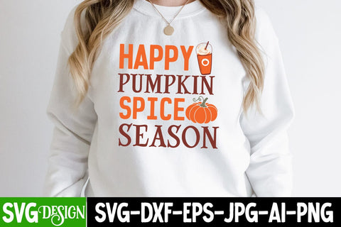 Happy Pumpkin Spice Season SVG Design, Happy Pumpkin Spice Season Sublimation PNG, Fall Farmhouse SVG Cut File , Fall Farmhouse SVG Quotes , Fall SVG Cut File, Autumn SVG Cut File SVG BlackCatsMedia 