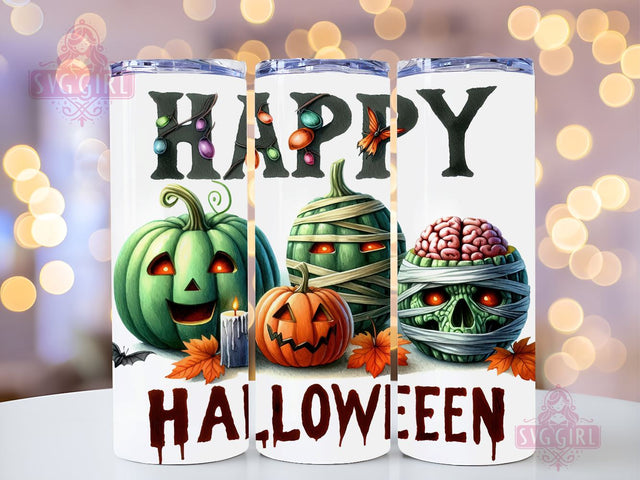 Happy Pumpkins 20oz Tumbler Wrap Sublimation Design, Straight Tapered Tumbler Wrap, Happy Halloween Spooky Tumbler Png, Instant Digital Download Sublimation SvggirlplusArt 