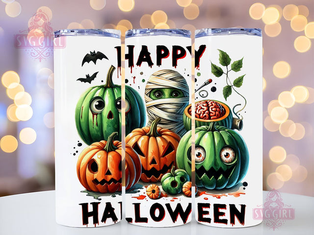 Happy Pumpkins 20oz Tumbler Wrap Sublimation Design, Straight Tapered Tumbler Wrap, Happy Halloween Tumbler Png, Instant Digital Download Sublimation SvggirlplusArt 