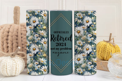 Happy Retirement 20oz Skinny Tumbler Wrap , PNG Tumbler Design, Sublimation Download, Seamless Tumbler, Retirement Tumbler PNG Sublimation BouDesign 