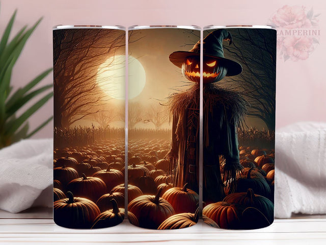 Happy Scarecrow 20oz Tumbler Wrap PNG, Spooky Halloween Tumbler Png, Straight & Tapered Tumbler Wrap, Instant Digital Download Sublimation Li Zamperini 