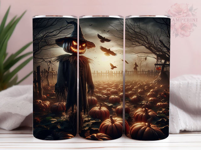 Happy Scarecrow 20oz Tumbler Wrap PNG, Spooky Halloween Tumbler Png, Straight & Tapered Tumbler Wrap, Instant Digital Download Sublimation Li Zamperini 