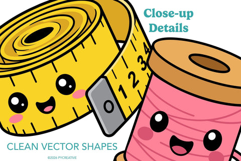 Happy Sewing Crafting Supplies Clipart SVG Patty Young Creative 