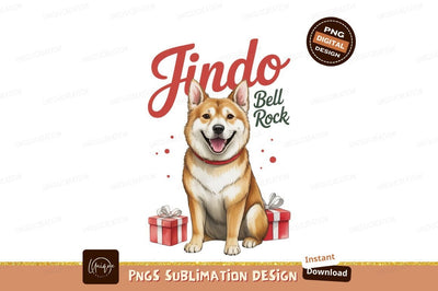 Happy Shiba Inu with Gifts smiling Sublimation Designangry 