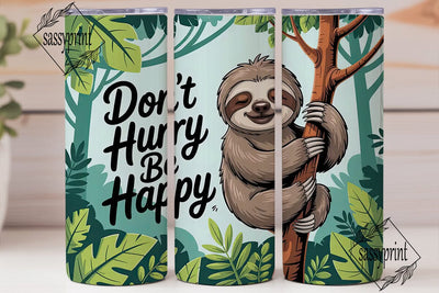 Happy Sloth 20oz Tumbler Wrap Sublimation sassyprint 