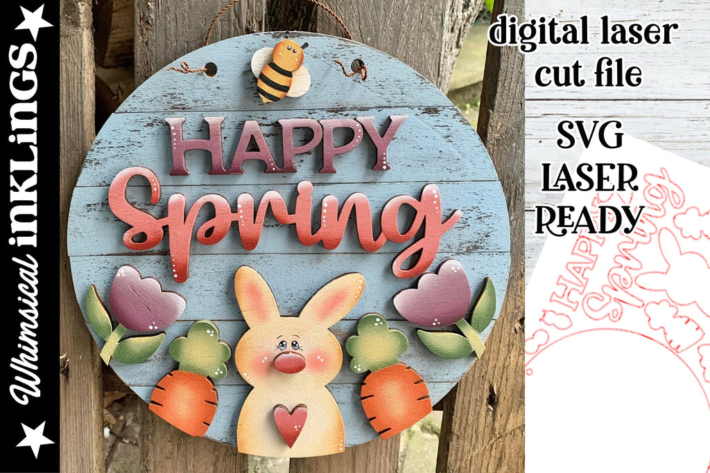 Happy Spring Round Sign SVG 2024 - So Fontsy
