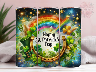 Happy St Patrick's Day 20oz Tumbler Wrap PNG, Patrick's Day Tumber Png, Straight & Tapered Tumbler Wrap, Instant Digital Download Sublimation Li Zamperini 
