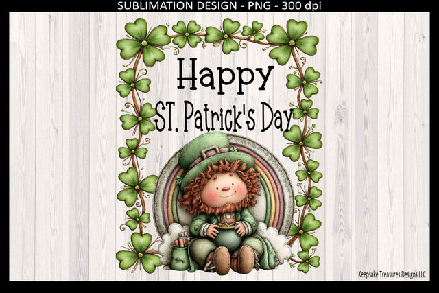 Happy St Patrick’s Day Leprechaun PNG, Sublimation Design, Cute Irish Gnome Graphic, Shamrock Shirt Print, Instant Download Sublimation Keepsake Treasures Designs LLC. 
