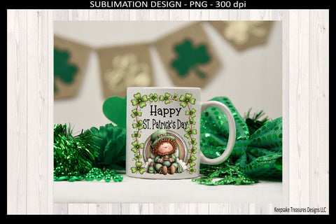 Happy St Patrick’s Day Leprechaun PNG, Sublimation Design, Cute Irish Gnome Graphic, Shamrock Shirt Print, Instant Download Sublimation Keepsake Treasures Designs LLC. 