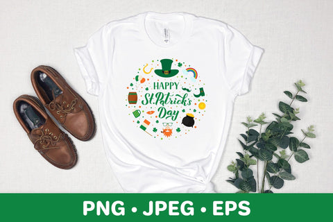 Happy St. Patrick’s Day round sign sublimation. Shirt design Sublimation LaBelezoka 