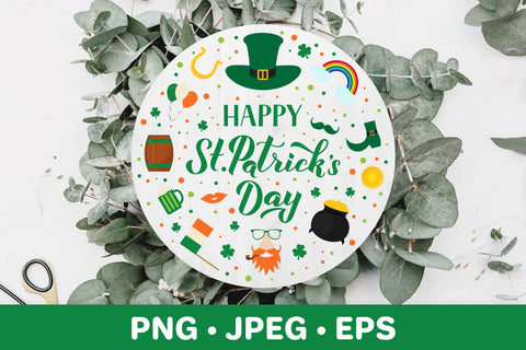 Happy St. Patrick’s Day round sign sublimation. Shirt design Sublimation LaBelezoka 