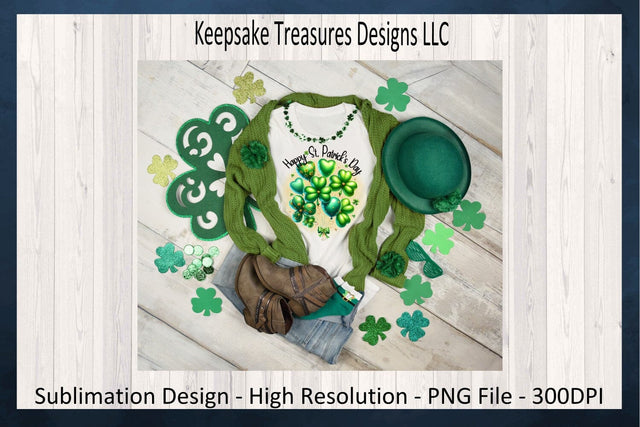 Happy St. Patrick's Day Sublimation PNG Design, Happy St. Patrick's Day Mug, Shamrock PNG, Digital Download, Happy St. Patrick's Day PNG Sublimation Keepsake Treasures Designs LLC. 