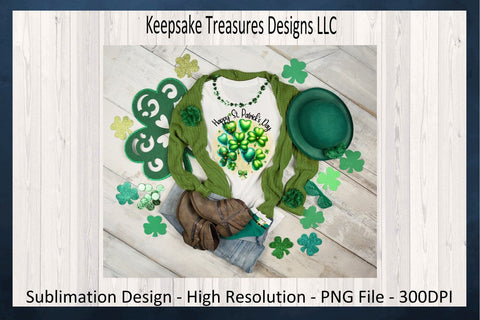 Happy St. Patrick's Day Sublimation PNG Design, Happy St. Patrick's Day Mug, Shamrock PNG, Digital Download, Happy St. Patrick's Day PNG Sublimation Keepsake Treasures Designs LLC. 