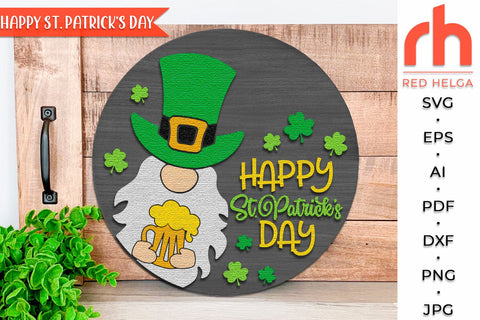 Happy St. Patrick's Day SVG, St. Patty's Day Sign Cut File SVG RedHelgaArt 