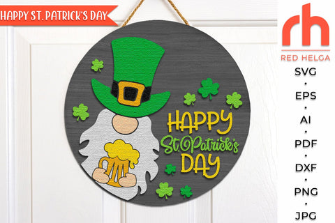 Happy St. Patrick's Day SVG, St. Patty's Day Sign Cut File SVG RedHelgaArt 