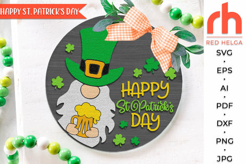 Happy St. Patrick's Day SVG, St. Patty's Day Sign Cut File SVG RedHelgaArt 