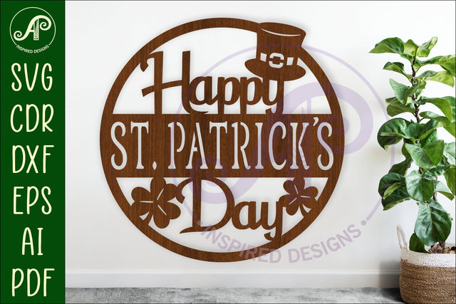 Happy St. Patrick's Day wall sign SVG APInspireddesigns 