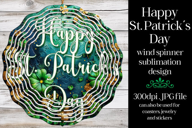 Happy St Patrick's Day Wind Spinner | Wind Spinner Sublimation Design | Irish Spinner d2 Sublimation Designing with Marlo 