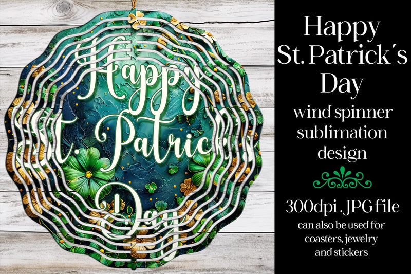 Happy St Patrick's Day Wind Spinner | Wind Spinner Sublimation Design | Irish Spinner d2 Sublimation Designing with Marlo 