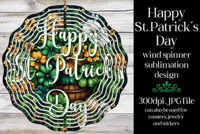 Happy St Patrick's Day Wind Spinner | Wind Spinner Sublimation Design | Irish Spinner d5 Sublimation Designing with Marlo 