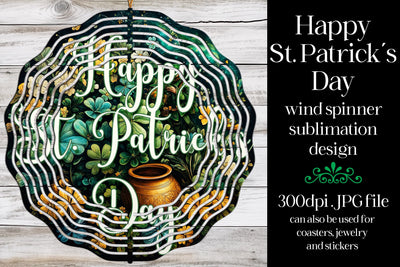 Happy St Patrick's Day Wind Spinner | Wind Spinner Sublimation Design | Irish Spinner d6 Sublimation Designing with Marlo 