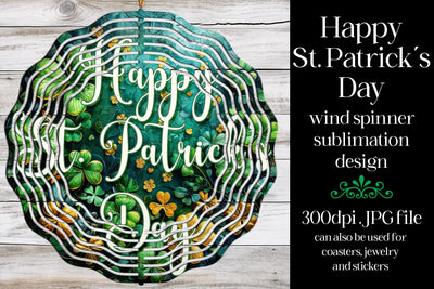 Happy St Patrick's Day Wind Spinner | Wind Spinner Sublimation Design | Irish Spinner Sublimation Designing with Marlo 