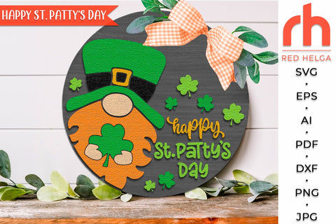 Happy St. Patty's Day SVG, St. Patrick's Day Sign Cut File SVG RedHelgaArt 