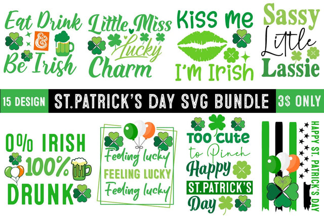 Happy St.Patrick's Day SVG Design Bundle,St.patrick's Day SVG bundle,St.Patrick's Day SVG Design, St.patrick's Day Sublimation Bundle SVG BlackCatsMedia 