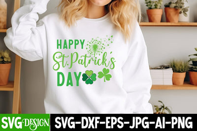 Happy St.patrick’s Day SVG Design,St.Patrick's Day SVG Design,Happy St.Patrick's Day SVG ,Clover SVG,Shamrock SVG Design SVG BlackCatsMedia 