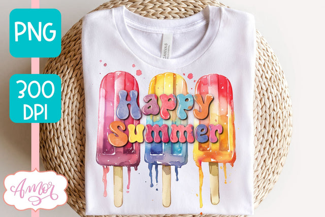 Happy Summer PNG for Sublimation design Sublimation Amorclipart 