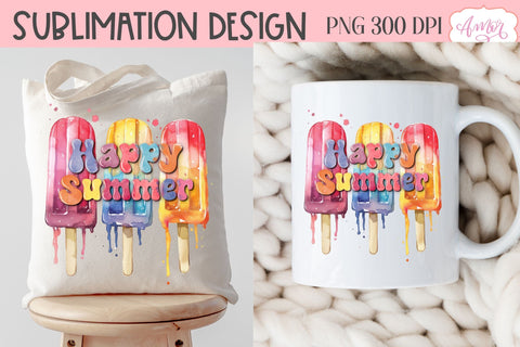 Happy Summer PNG for Sublimation design Sublimation Amorclipart 