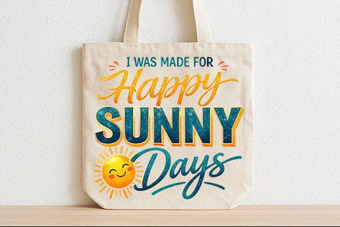 Happy Sunny Days PNG Summer Quote Sublimation Design SVG BillahCrafts 