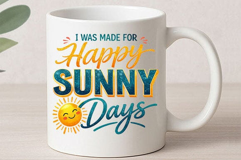 Happy Sunny Days PNG Summer Quote Sublimation Design SVG BillahCrafts 