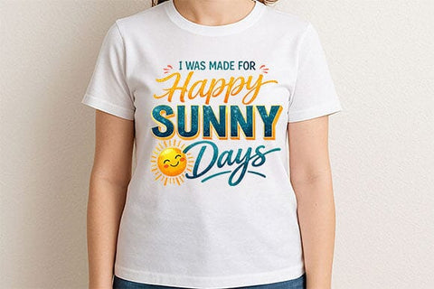 Happy Sunny Days PNG Summer Quote Sublimation Design SVG BillahCrafts 