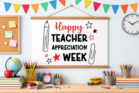 Happy Teacher Appreciation Week SVG | Teacher Gift Print PNG, School Elements Cut File, Sublimation | Thank You Teachers | Digital Download SVG AnnaViolet_store 