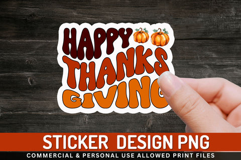 Happy thanks giving Stickers Design Sublimation Regulrcrative 