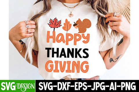 Happy Thanks Giving SVG Design ,Fall SVG Bundle | Autumn SVG | Thanksgiving Quotes | Fall Round Sign |Thanksgiving Sublimation | Farmhouse Fall | Cricut Silhouette Cut Files SVG BlackCatsMedia 