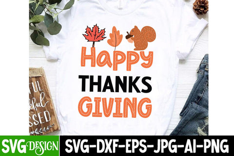 Happy Thanks Giving SVG Design ,Fall SVG Bundle | Autumn SVG | Thanksgiving Quotes | Fall Round Sign |Thanksgiving Sublimation | Farmhouse Fall | Cricut Silhouette Cut Files SVG BlackCatsMedia 