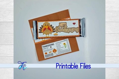 Happy Thanksgiving Candy Bar Wrapper 3D Paper Family Creations 