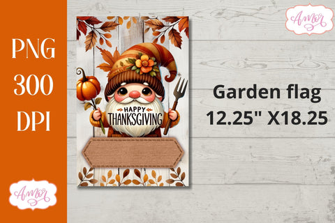 Happy thanksgiving garden flag sublimation | Customizable PNG Sublimation Amorclipart 